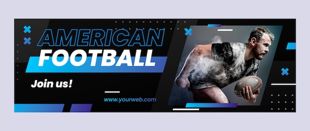 Gradient american football twitter header