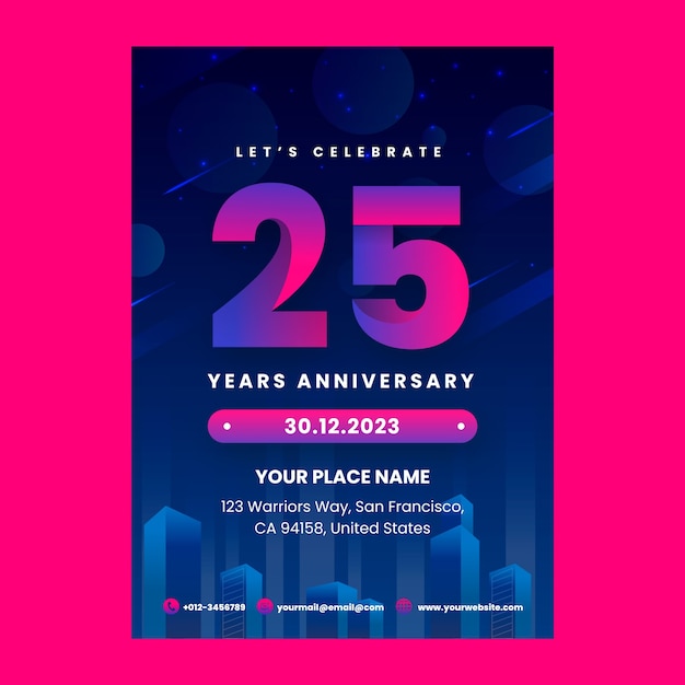 Free Vector gradient anniversary  template design