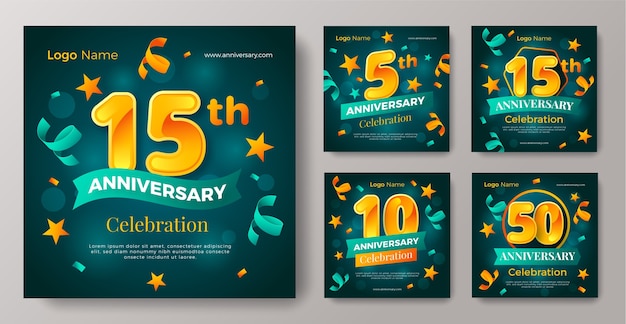 Gradient anniversary  template design