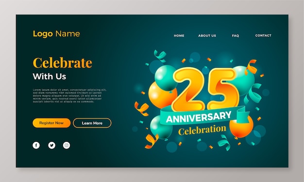 Gradient anniversary  template design