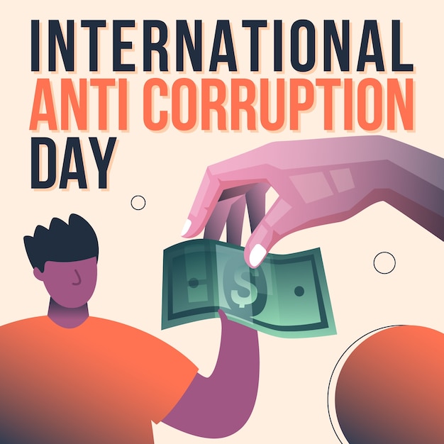 Gradient anti corruption day illustration