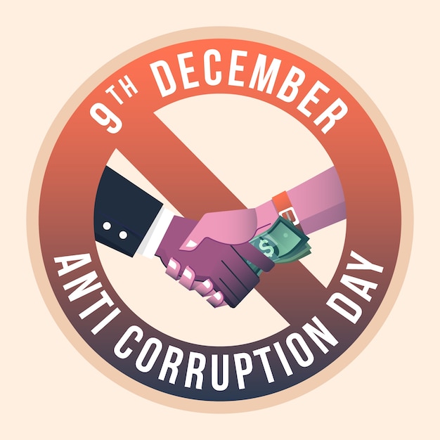 Gradient anti corruption day illustration