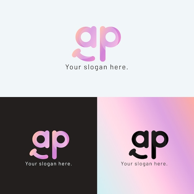 Free Vector gradient ap monogram logo