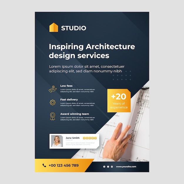 Gradient architecture development poster template