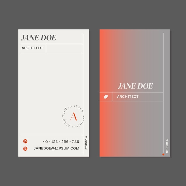 Gradient architecture development vertical business card