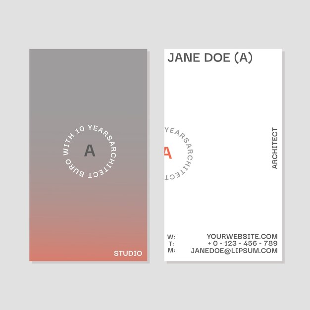 Gradient architecture development vertical business card