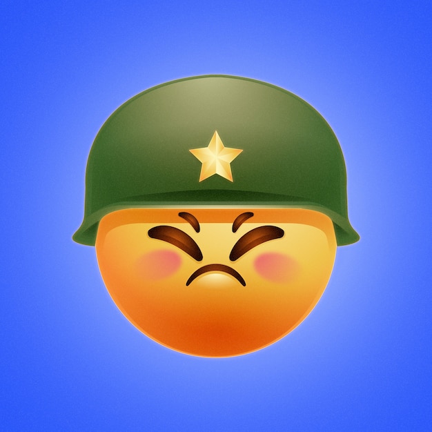 Gradient army emoji illustration