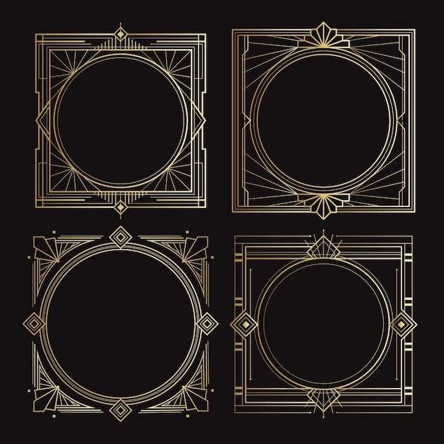 Free Vector gradient art deco frame design