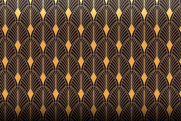 Gradient art deco leaves pattern