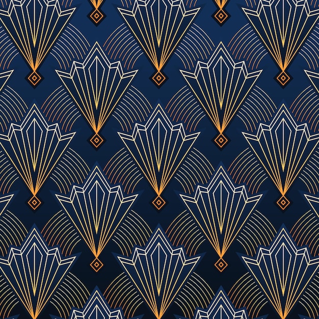 Free Vector gradient art deco pattern design