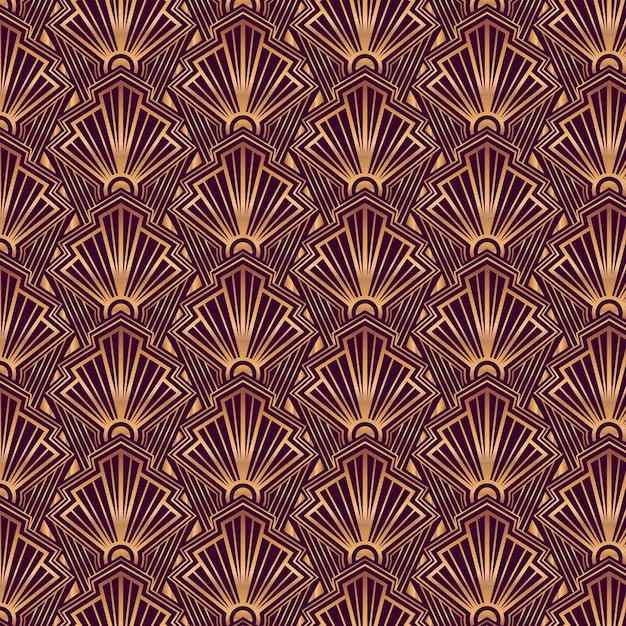 Gradient art deco pattern design