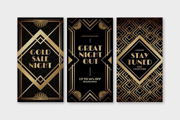 Gradient art deco story collection