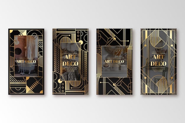 Gradient art deco story pack