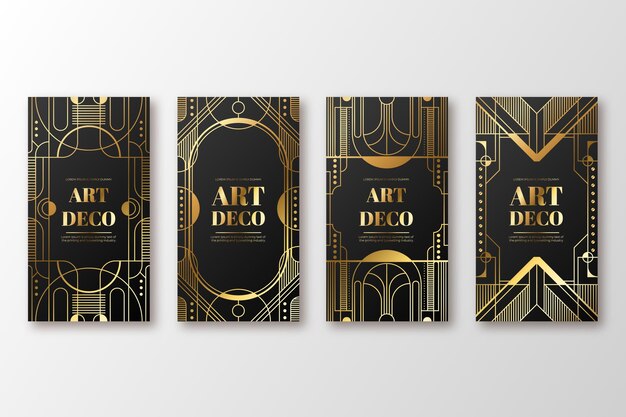 Gradient art deco story set