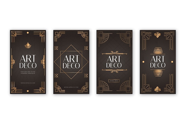 Gradient art deco template of story collection