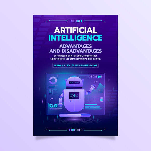 Gradient artificial intelligence poster template