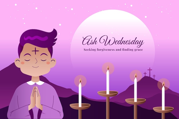 Gradient ash wednesday background