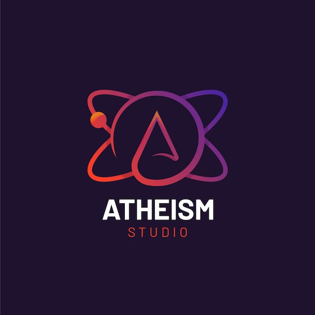 Free Vector gradient atheism logo template