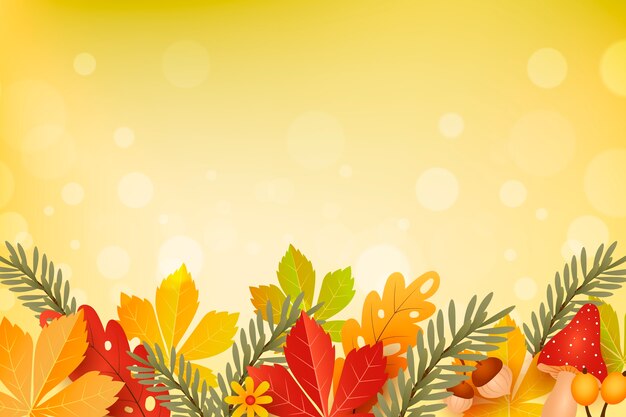 Gradient autumn background with leaves