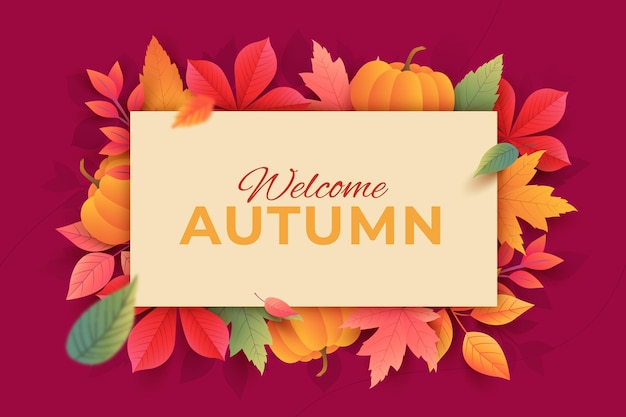 Gradient autumn leaves background