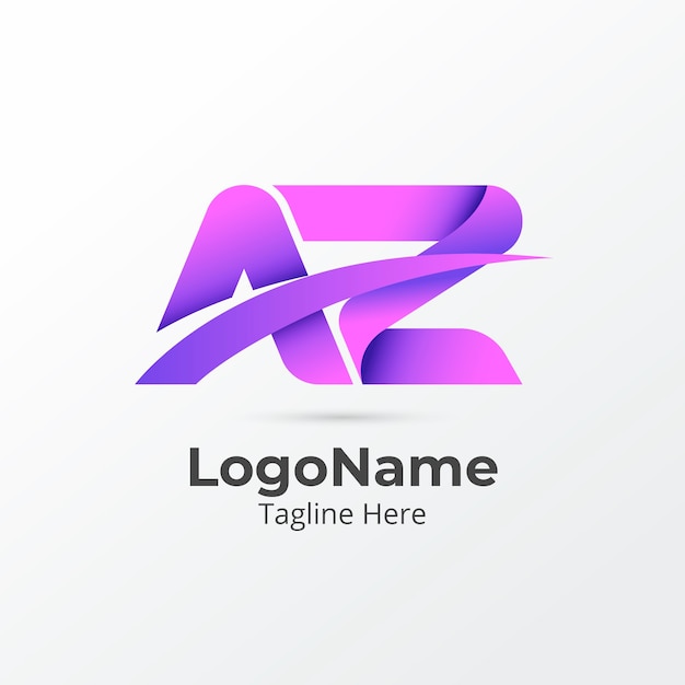 Free Vector gradient az or za logo template