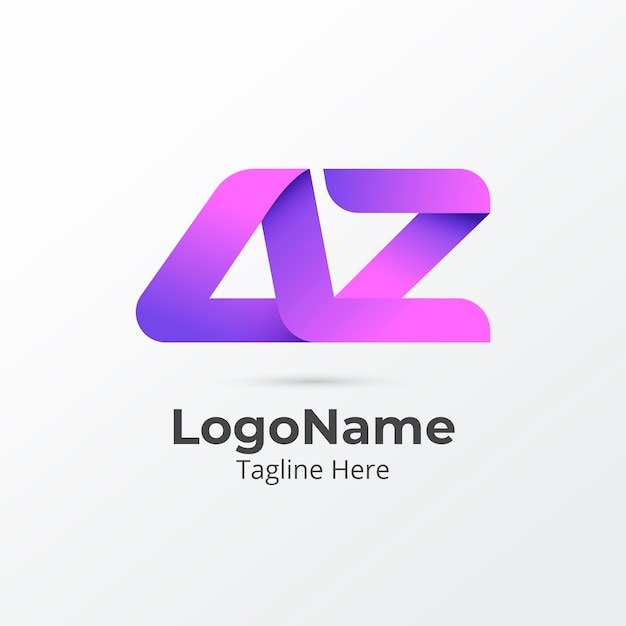 Free Vector gradient az or za logo template