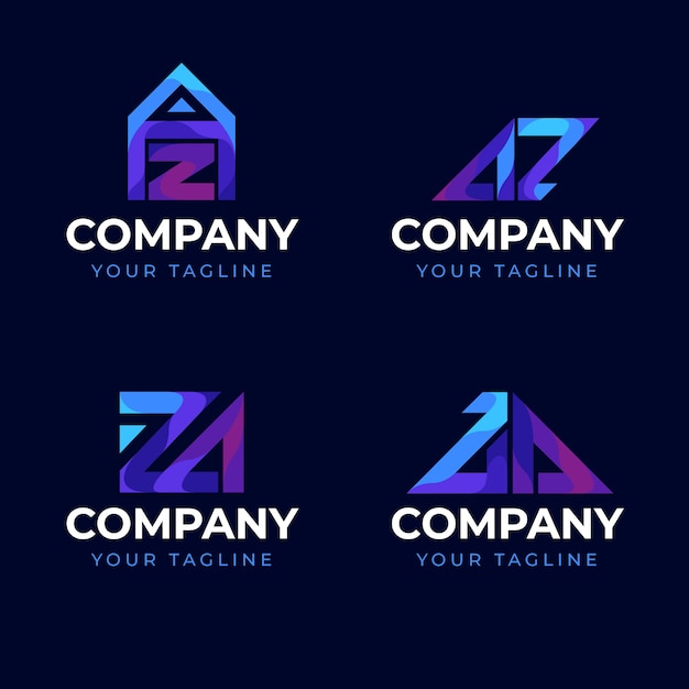 Free Vector gradient az or za logo template