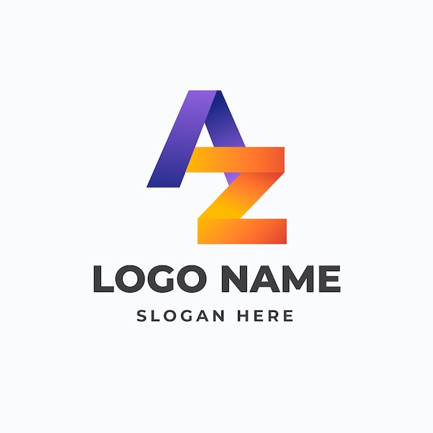 Free Vector gradient az or za logo template