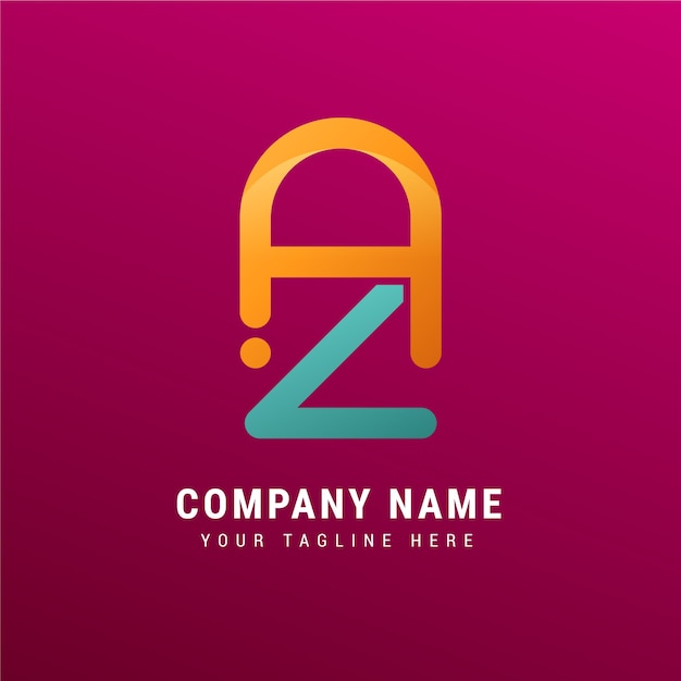 Free Vector gradient az or za logo template