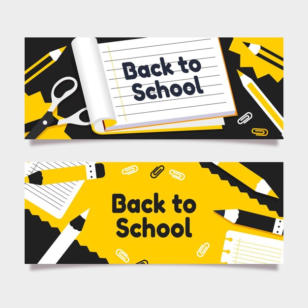 Gradient back to school banners set