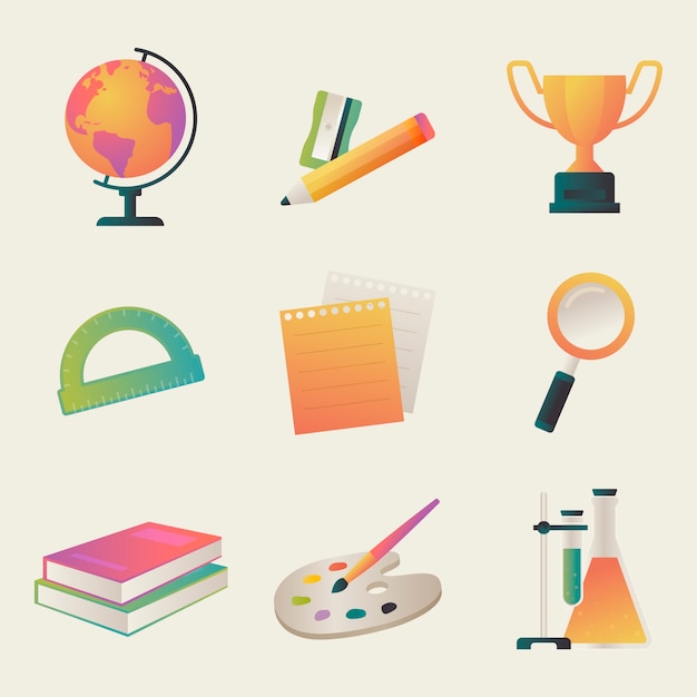 Free Vector gradient back to school elements collection