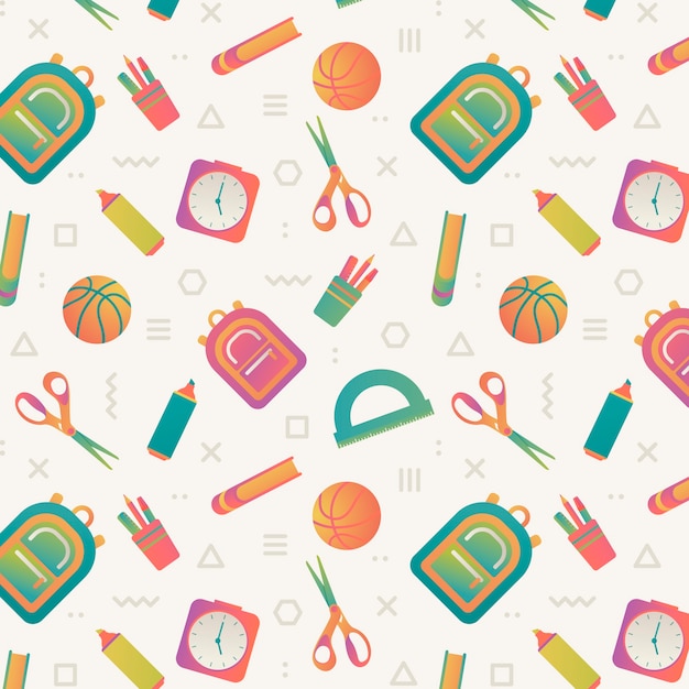 Gradient back to school pattern design