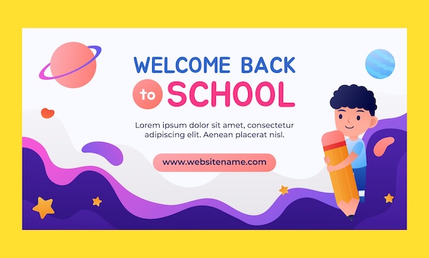 Gradient back to school social media post template