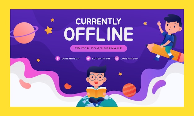 Gradient back to school twitch background