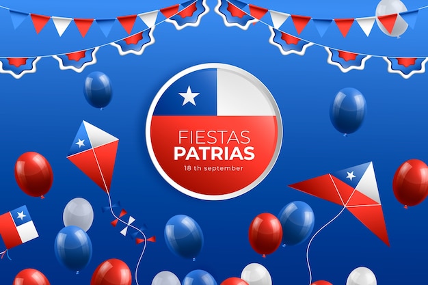 Free Vector gradient background for chilean fiestas patrias celebrations