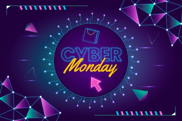 Free Vector gradient background for cyber monday sale