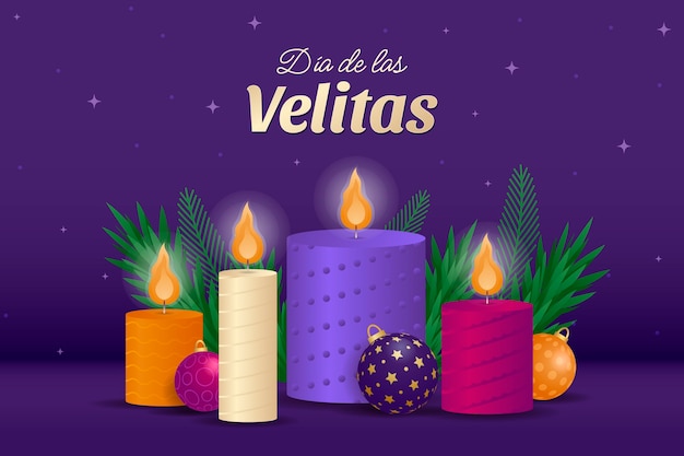 Gradient background for dia de las velitas holiday