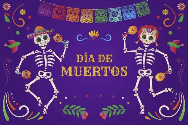 Gradient background for dia de muertos celebration