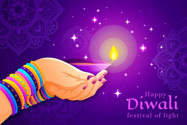 Gradient background for diwali festival celebration