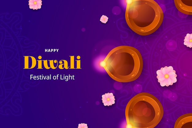 Free Vector gradient background for diwali hindu festival celebration