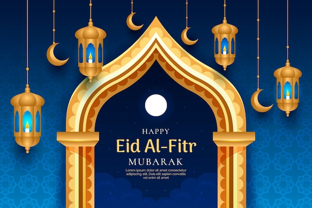 Gradient background for eid al-fitr celebration