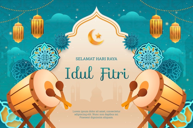 Gradient background for eid al-fitr celebration