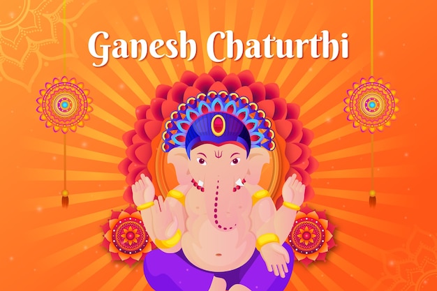 Free Vector gradient background for ganesh chaturthi celebration