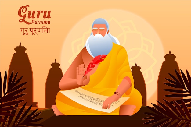 Free Vector gradient background for guru purnima celebration