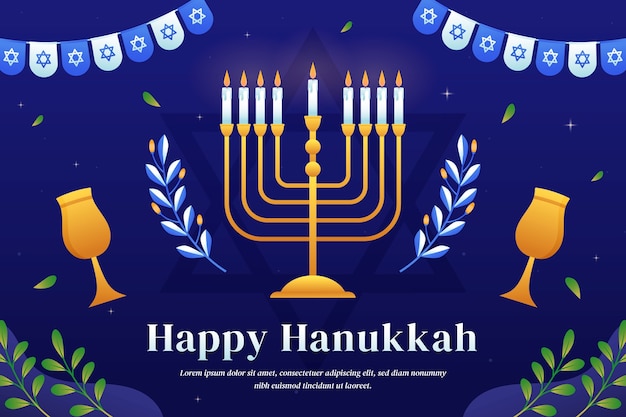 Free Vector gradient background for hanukkah celebration