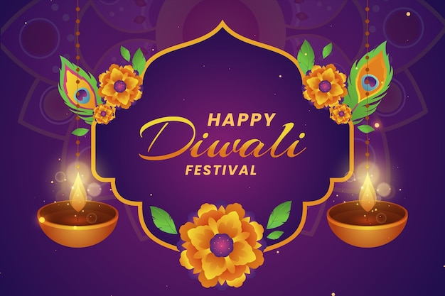 Gradient background for hindu diwali festival celebration