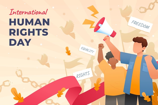 Free Vector gradient background for human rights day celebration