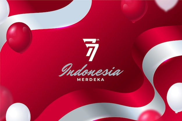 Gradient background for indonesia independence day celebration