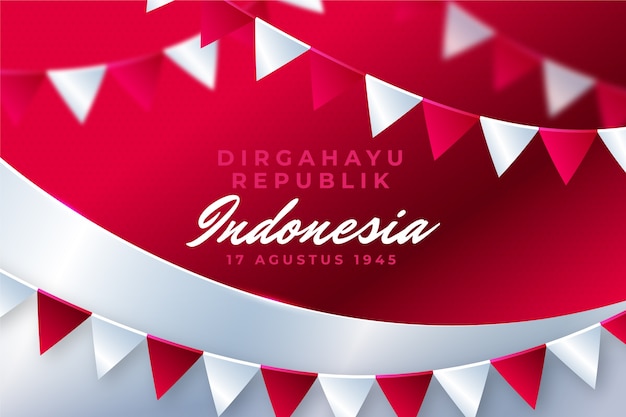 Free Vector gradient background for indonesia independence day celebration