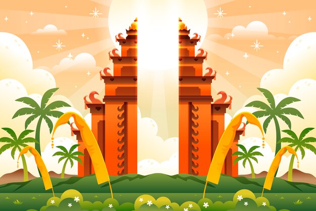 Gradient background for indonesian nyepi celebration